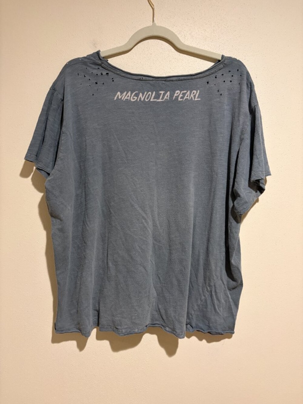 Magnolia Pearl Gray Pink Heart Short Sleeve Distressed Graphic Boyfriend Tee - Picture 9 of 16